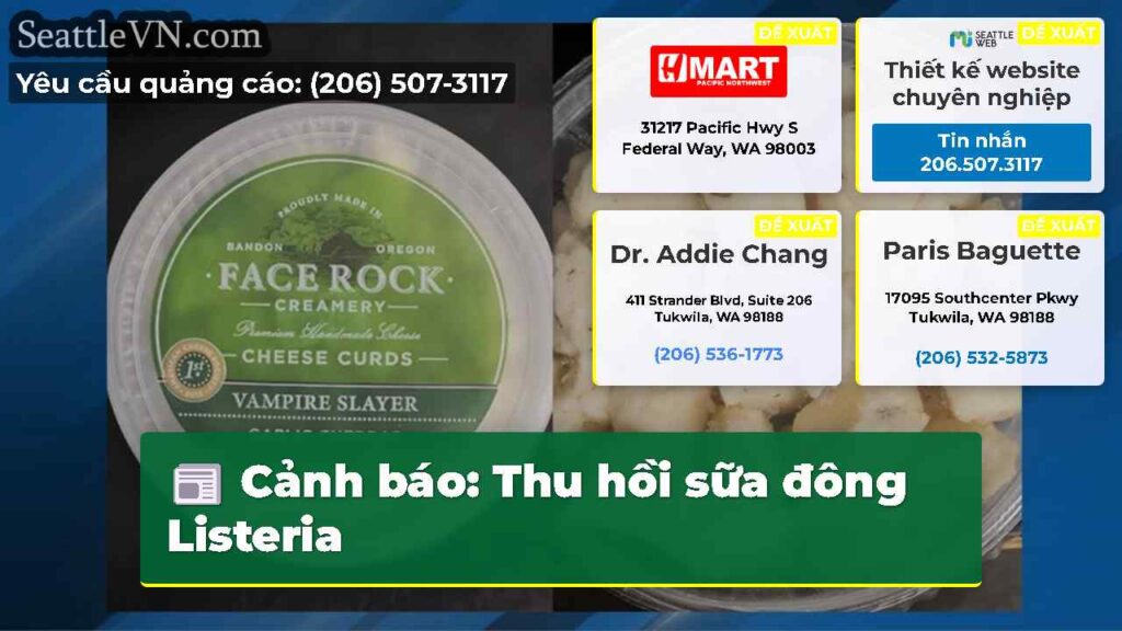 Cảnh báo: Thu hồi sữa đông Listeria