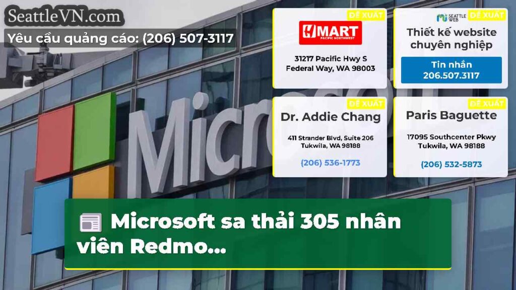 Microsoft sa thải 305 nhân viên Redmo...