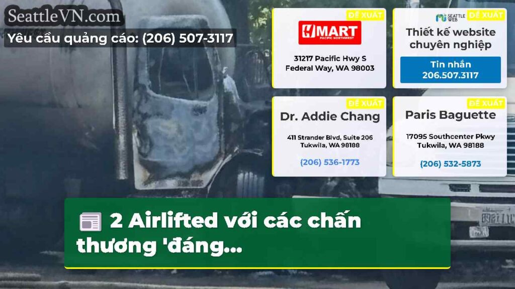 2 Airlifted với các chấn thương 'đáng...