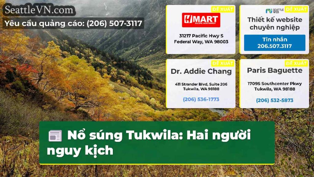 Nổ súng Tukwila: Hai người nguy kịch
