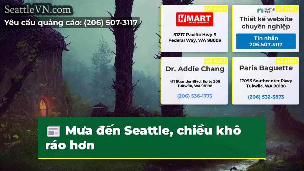 Mưa đến Seattle, chiều khô ráo hơn