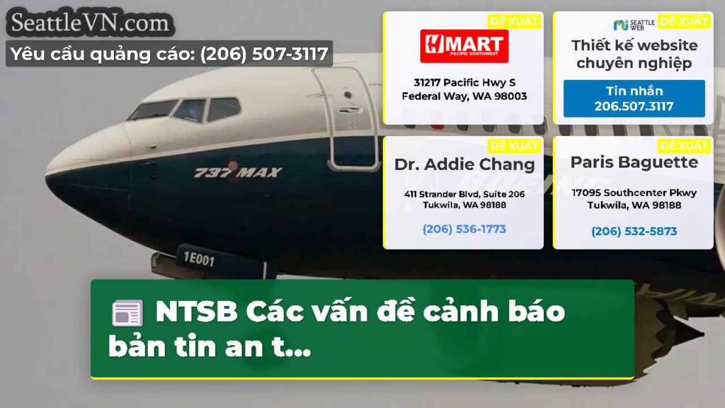 NTSB Các vấn đề cảnh báo bản tin an t...