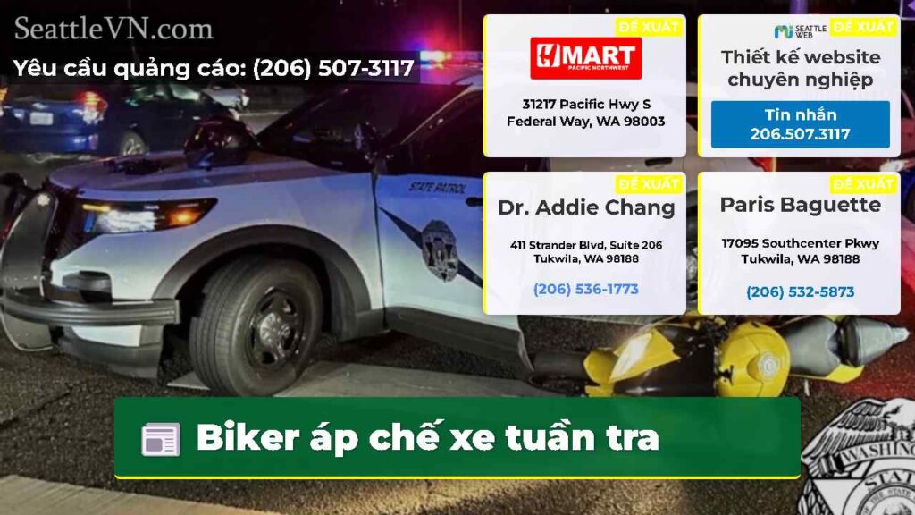 Biker áp chế xe tuần tra