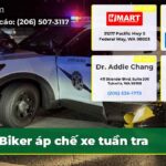 Biker áp chế xe tuần tra