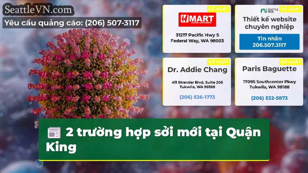 2 trường hợp sởi mới tại Quận King