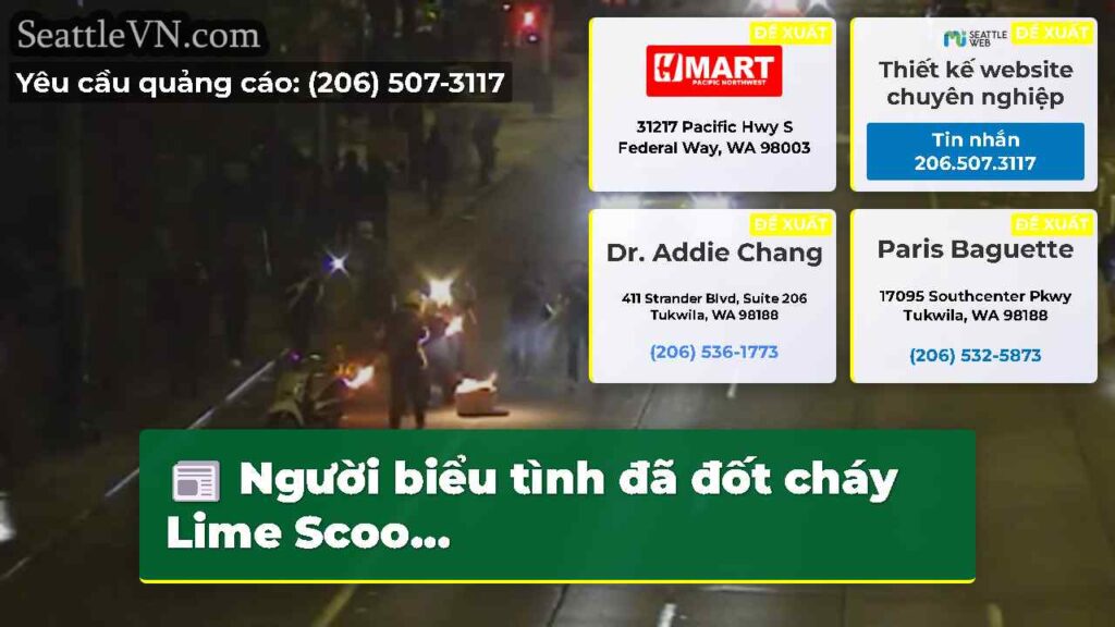 Người biểu tình đã đốt cháy Lime Scoo...