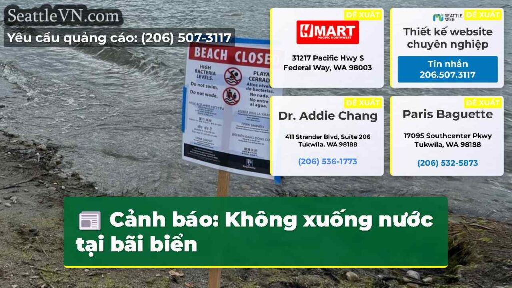 Cảnh báo: Không xuống nước tại bãi biển