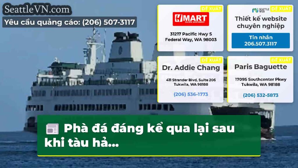 Phà đá đáng kể qua lại sau khi tàu hả...
