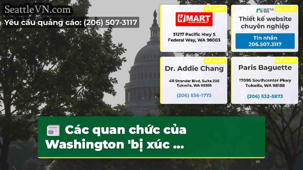 Các quan chức của Washington 'bị xúc ...