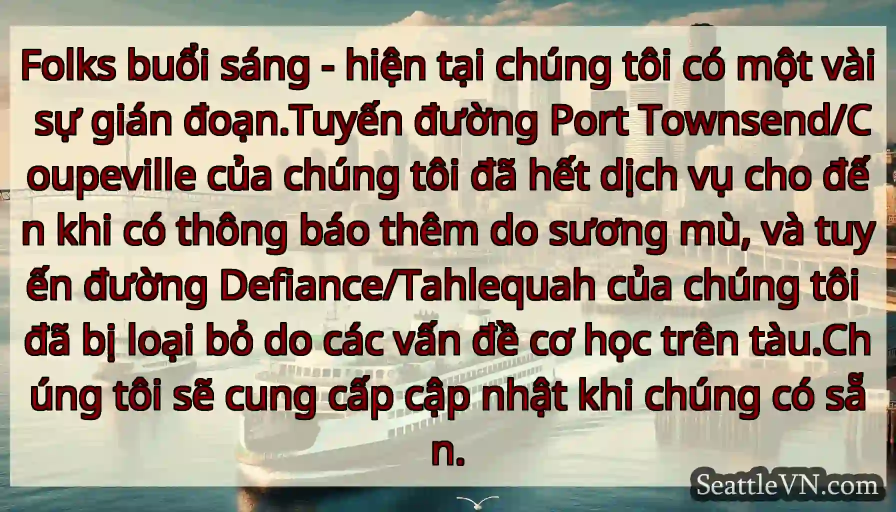 Folks buổi sáng - hiện tại chúng tôi có một vài