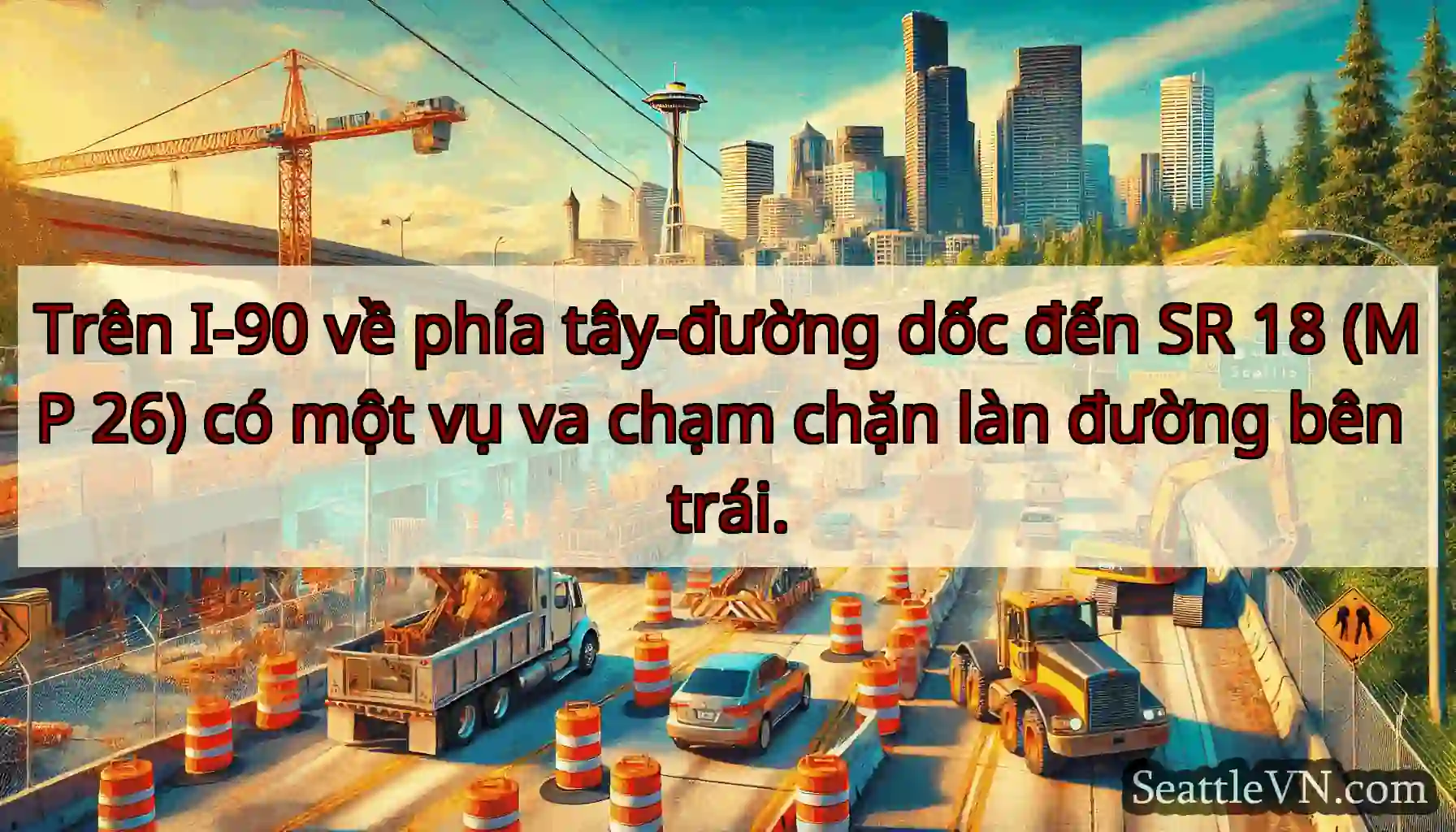 Trên I-90 về phía tây-đường dốc đến SR 18 (MP 26)