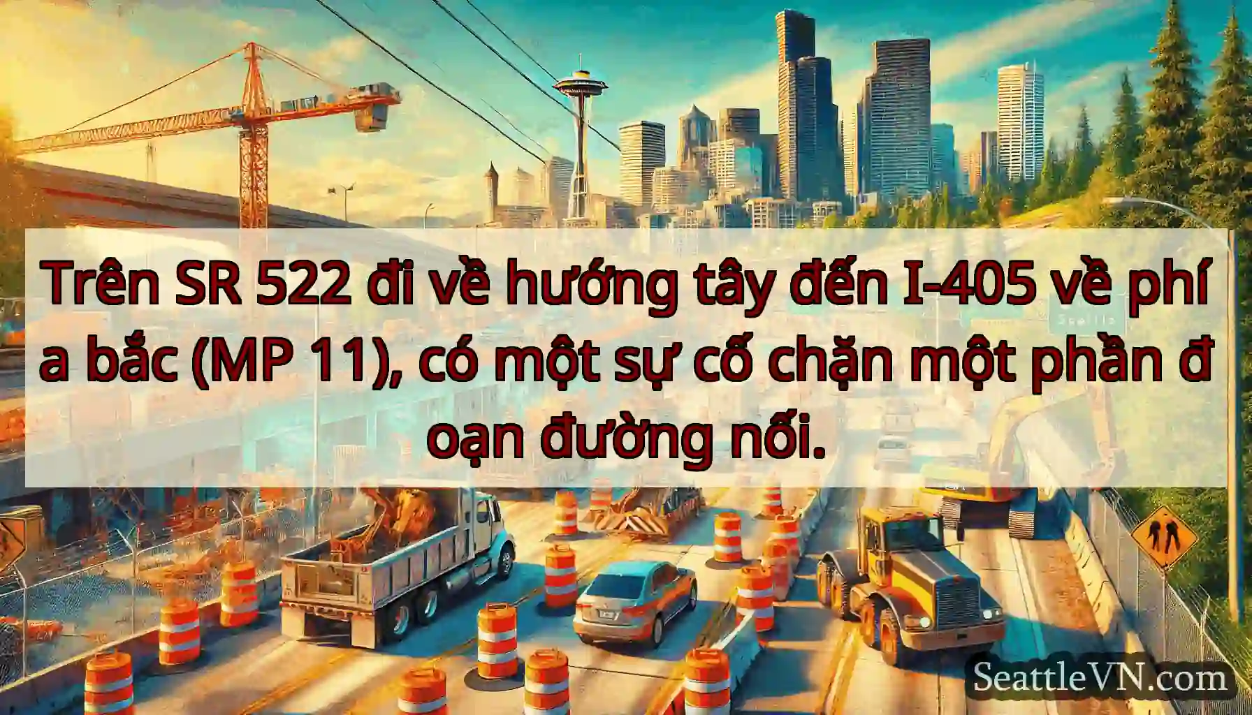 Trên SR 522 đi về hướng tây đến I-405 về phía bắc