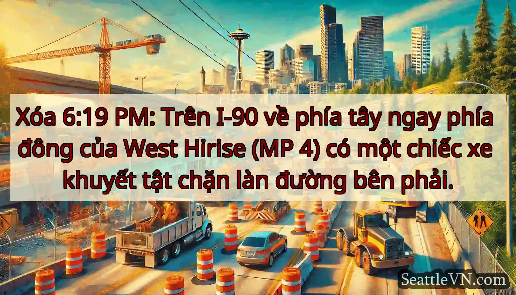 Xóa 6:19 PM: Trên I-90 về phía tây ngay phía đông