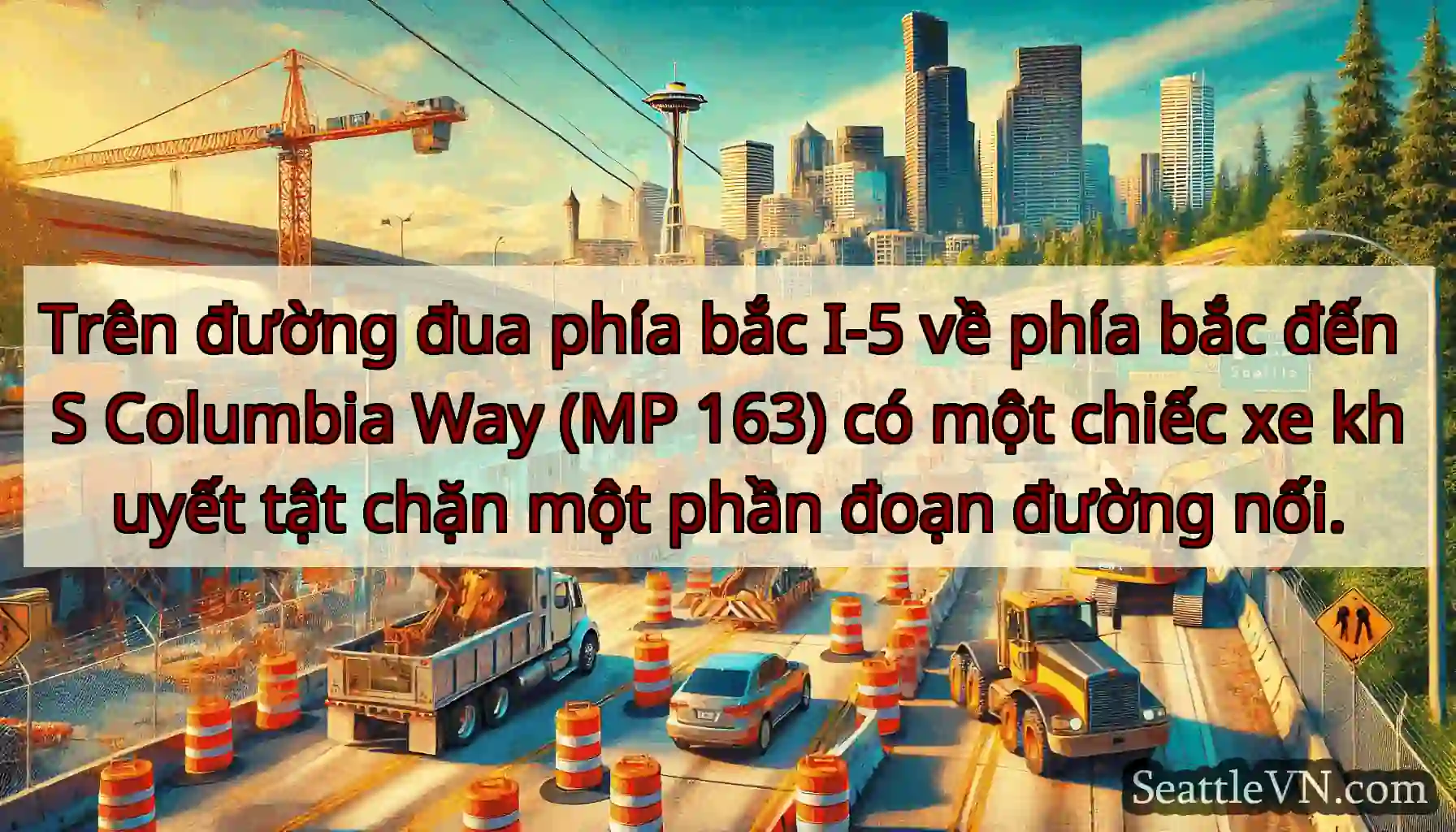 Trên đường đua phía bắc I-5 về phía bắc đến S