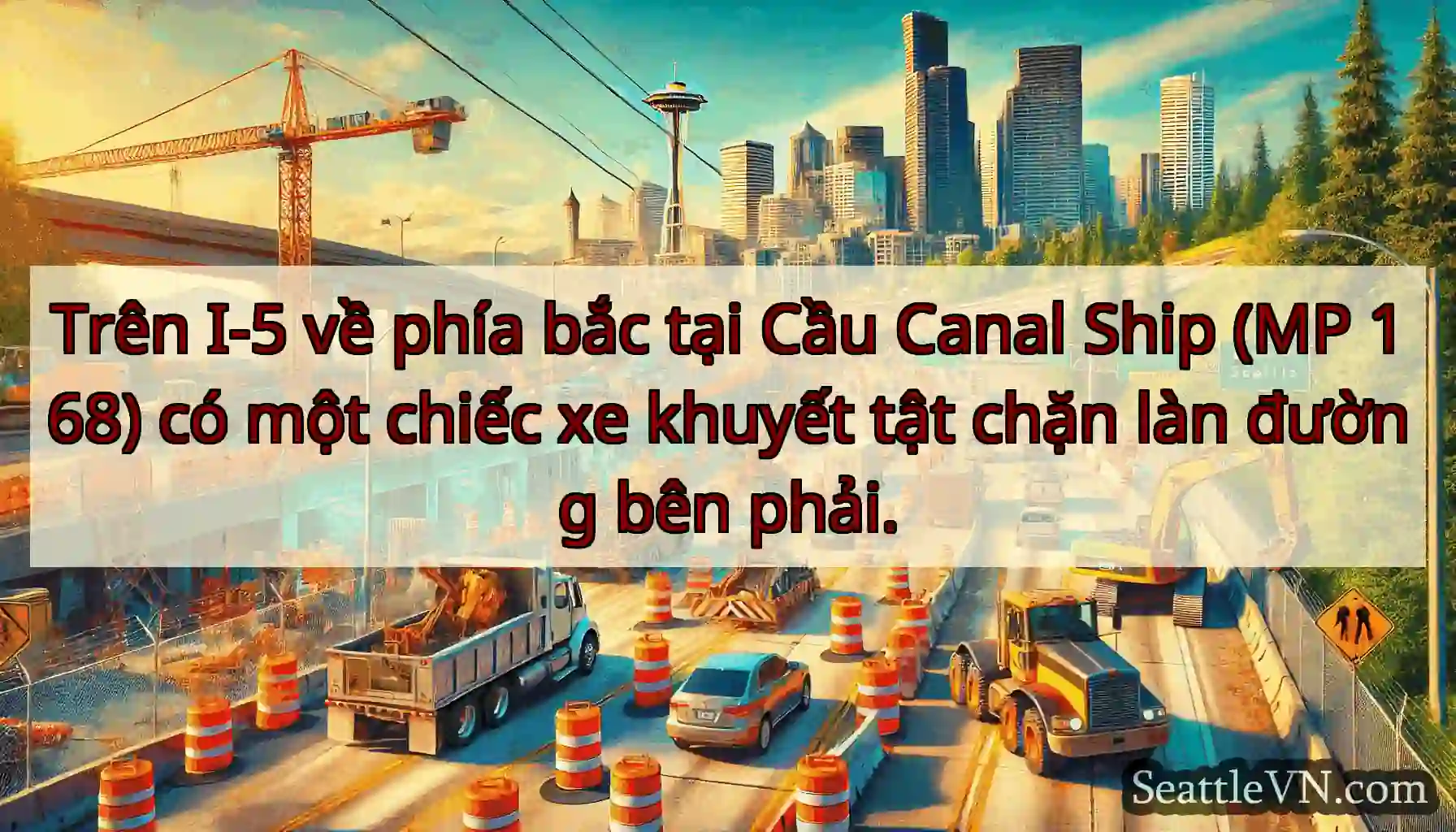 Trên I-5 về phía bắc tại Cầu Canal Ship (MP 168)
