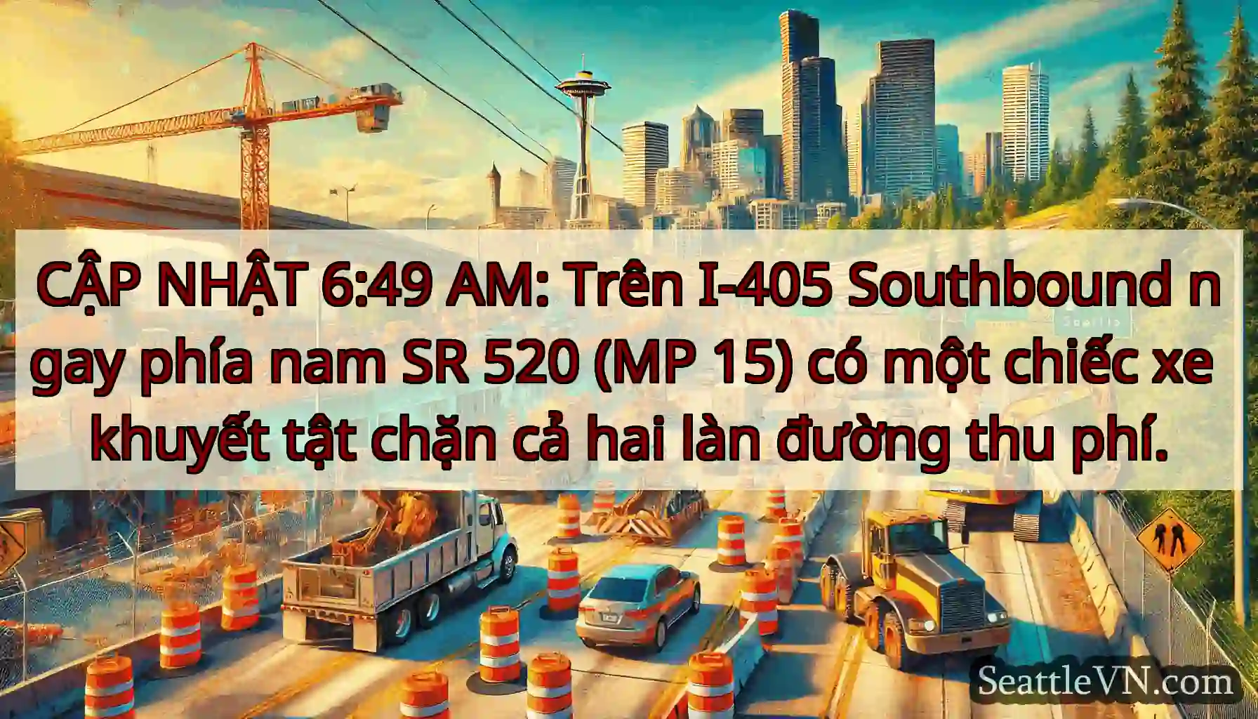 CẬP NHẬT 6:49 AM: Trên I-405 Southbound ngay phía