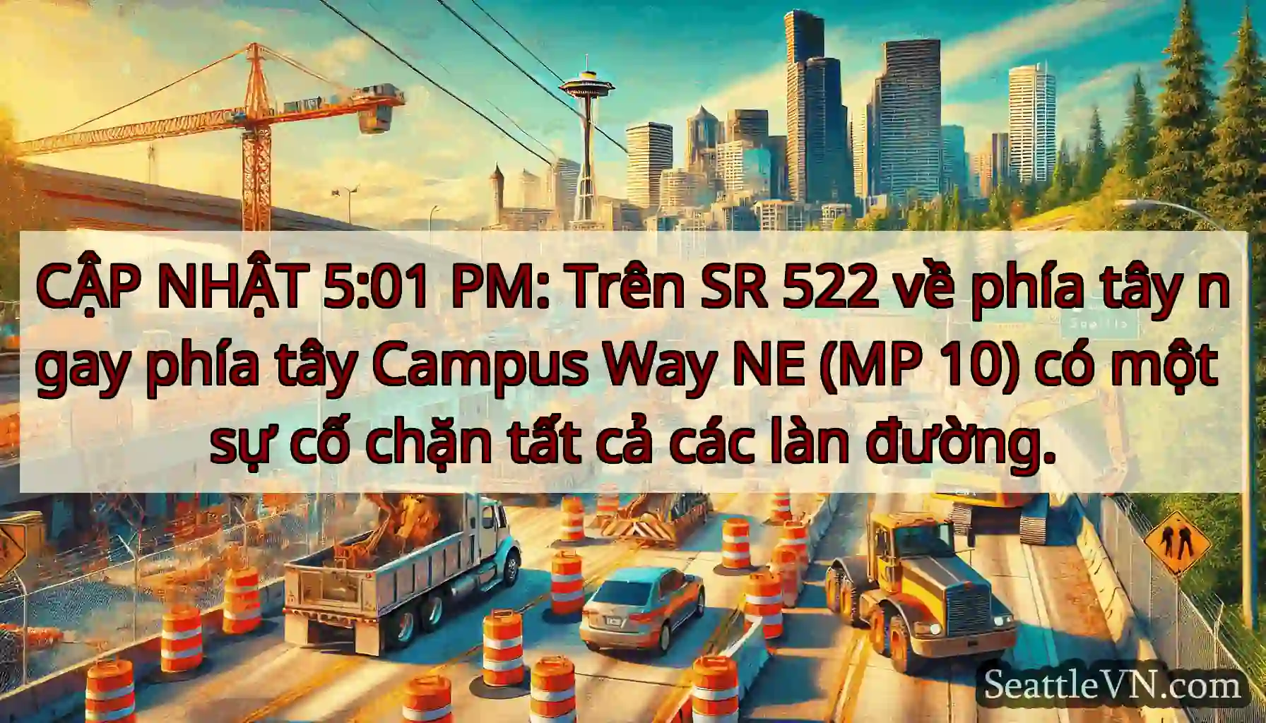 CẬP NHẬT 5:01 PM: Trên SR 522 về phía tây ngay