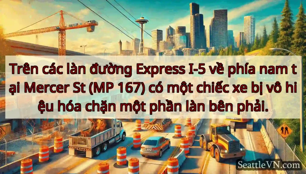 Trên các làn đường Express I-5 về phía nam tại