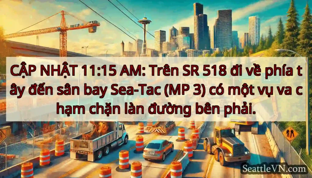 CẬP NHẬT 11:15 AM: Trên SR 518 đi về phía tây đến