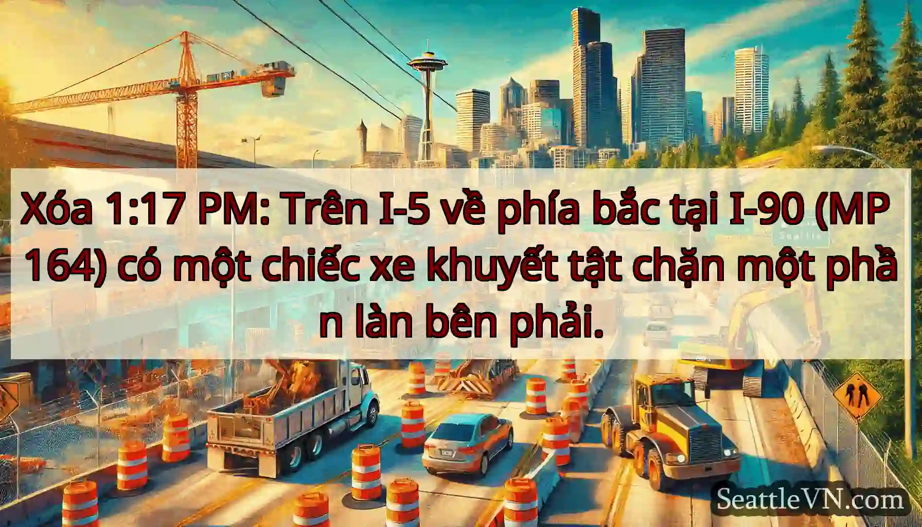 Xóa 1:17 PM: Trên I-5 về phía bắc tại I-90 (MP