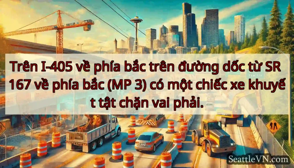 Trên I-405 về phía bắc trên đường dốc từ SR 167