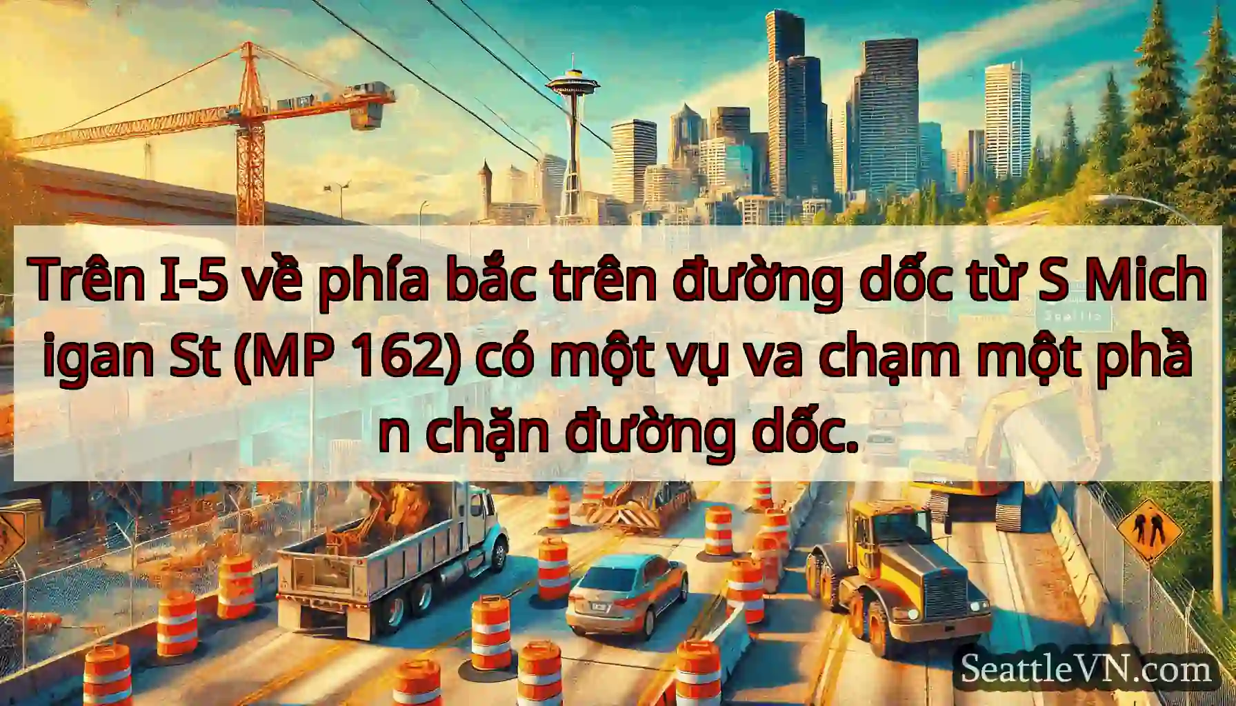 Trên I-5 về phía bắc trên đường dốc từ S Michigan