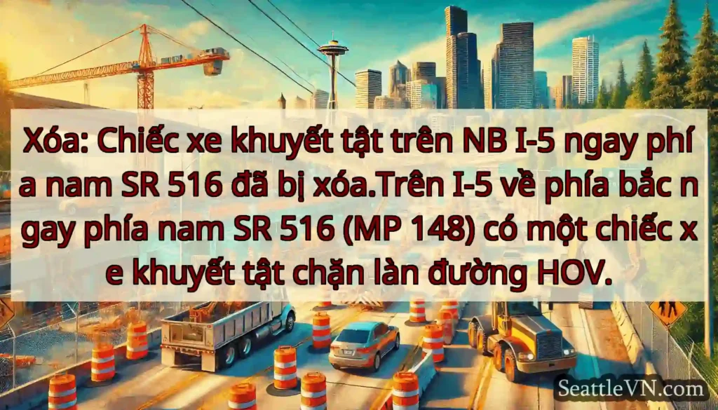 Xóa: Chiếc xe khuyết tật trên NB I-5 ngay phía