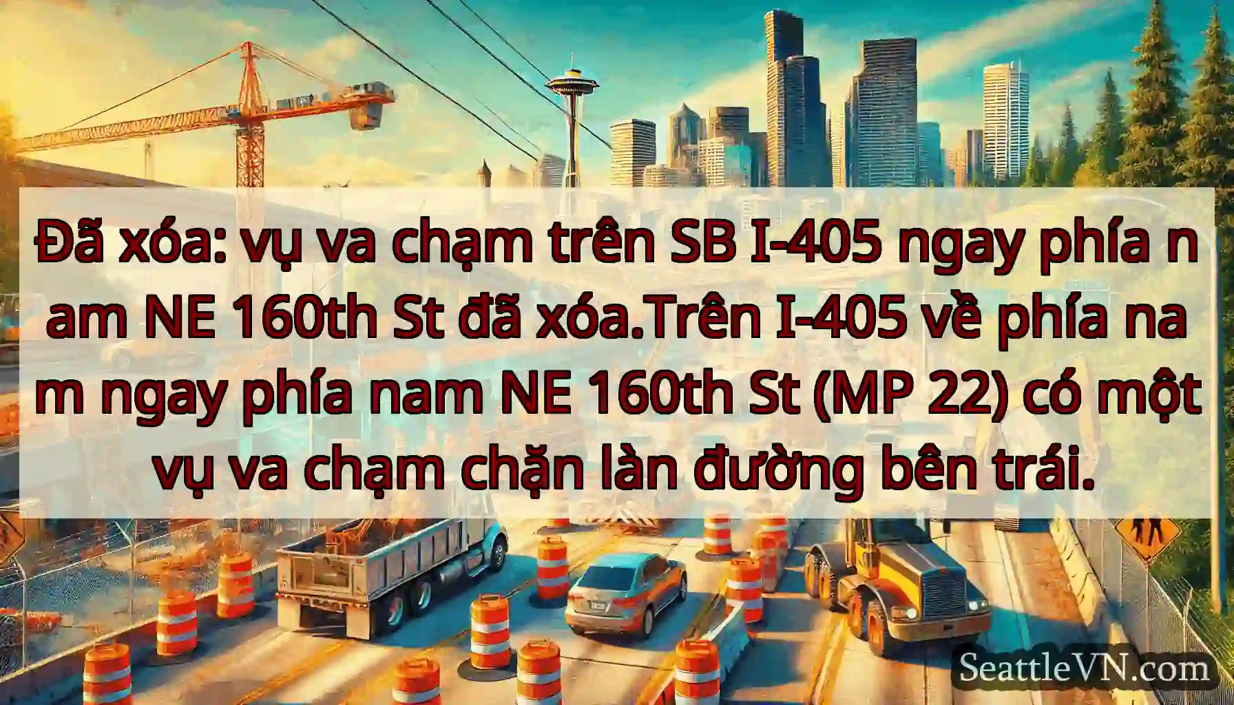 Đã xóa: vụ va chạm trên SB I-405 ngay phía nam NE