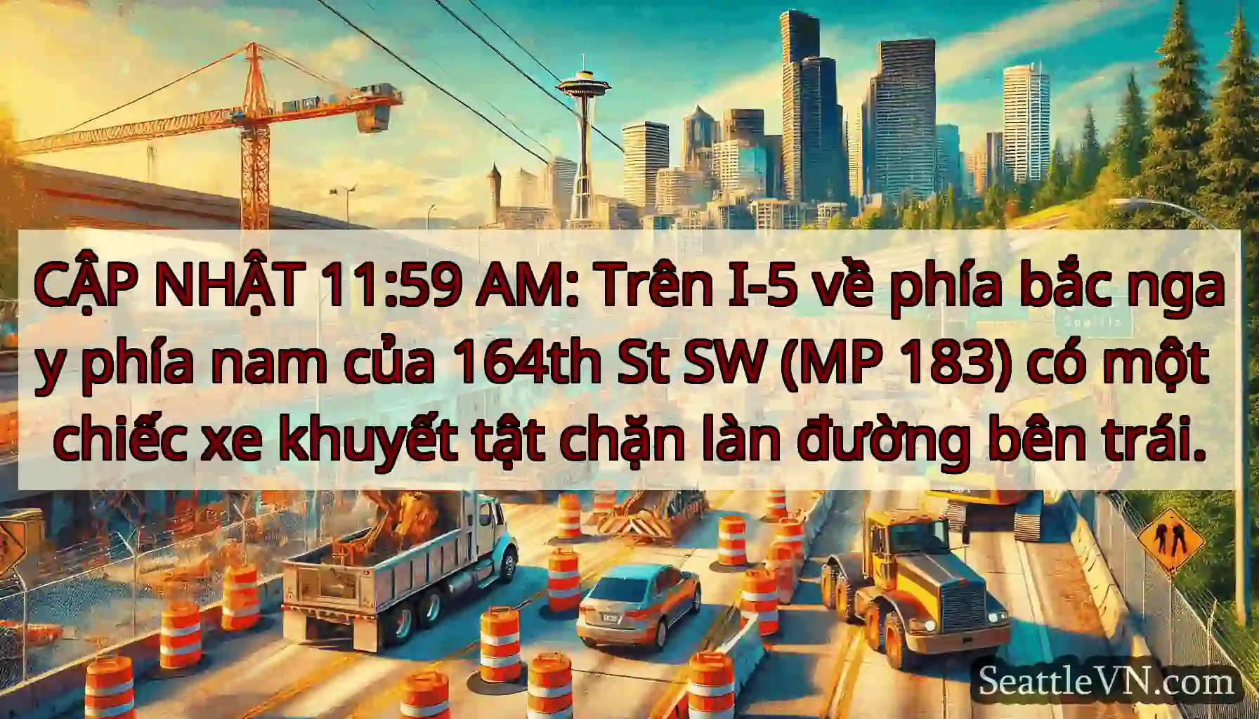 CẬP NHẬT 11:59 AM: Trên I-5 về phía bắc ngay phía