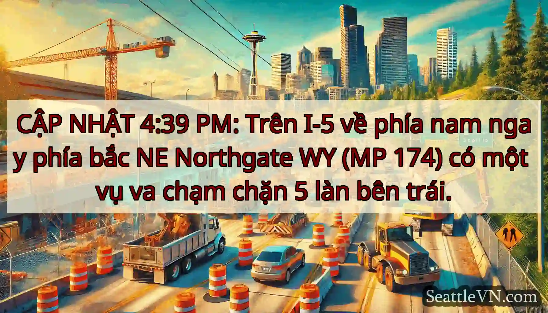 CẬP NHẬT 4:39 PM: Trên I-5 về phía nam ngay phía