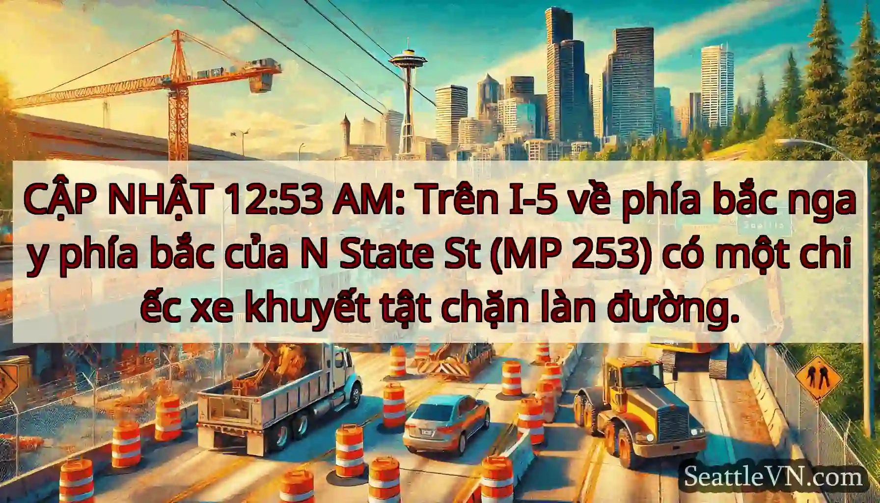 CẬP NHẬT 12:53 AM: Trên I-5 về phía bắc ngay phía