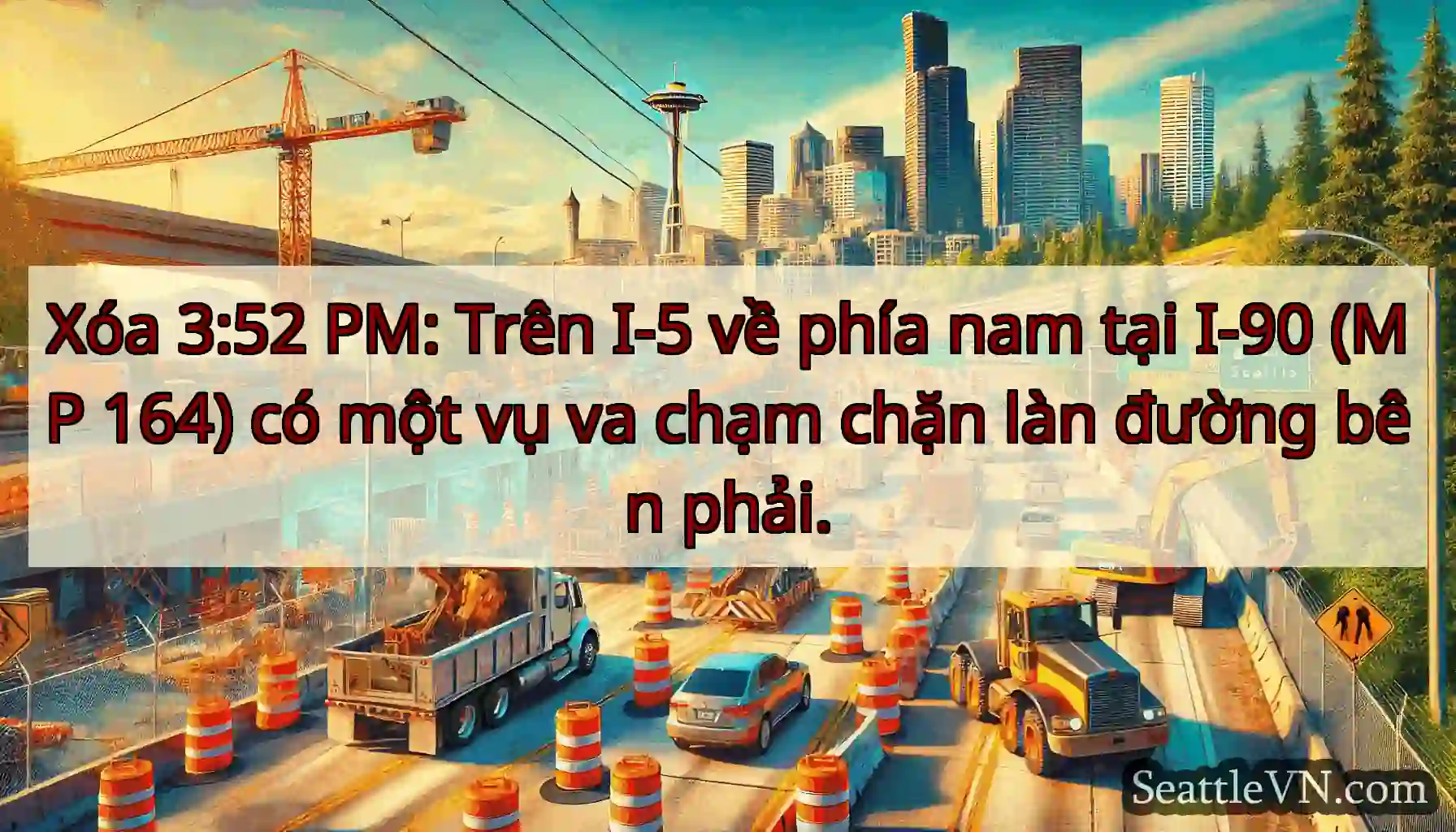 Xóa 3:52 PM: Trên I-5 về phía nam tại I-90 (MP