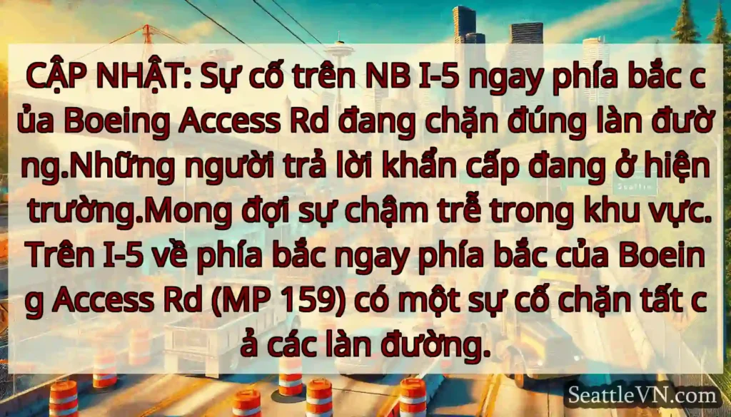 CẬP NHẬT: Sự cố trên NB I-5 ngay phía bắc của