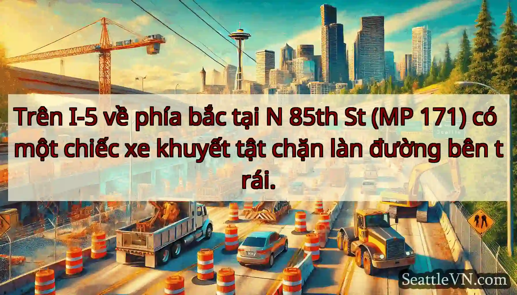 Trên I-5 về phía bắc tại N 85th St (MP 171) có