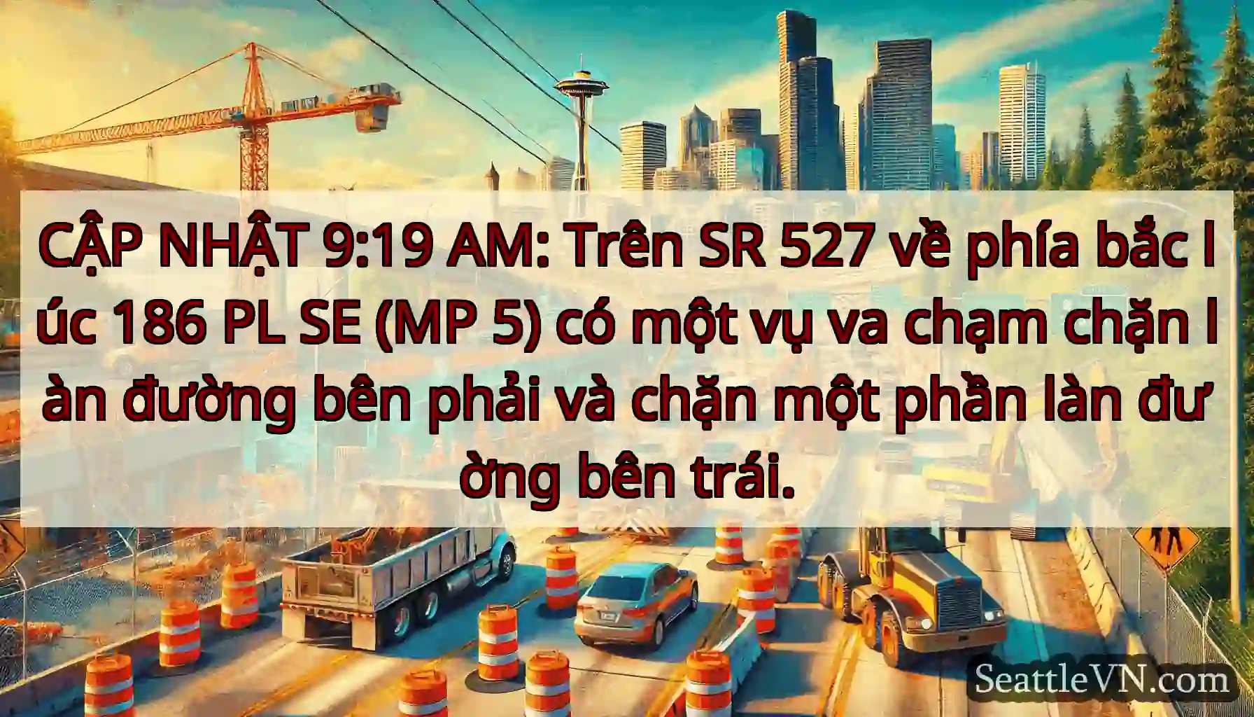 CẬP NHẬT 9:19 AM: Trên SR 527 về phía bắc lúc 186
