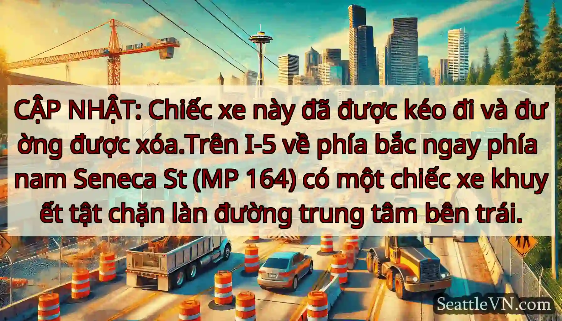 CẬP NHẬT: Chiếc xe này đã được kéo đi và đường
