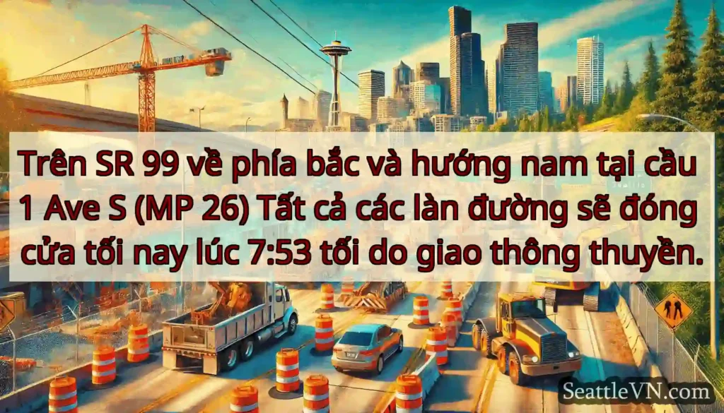 Trên SR 99 về phía bắc và hướng nam tại cầu 1 Ave