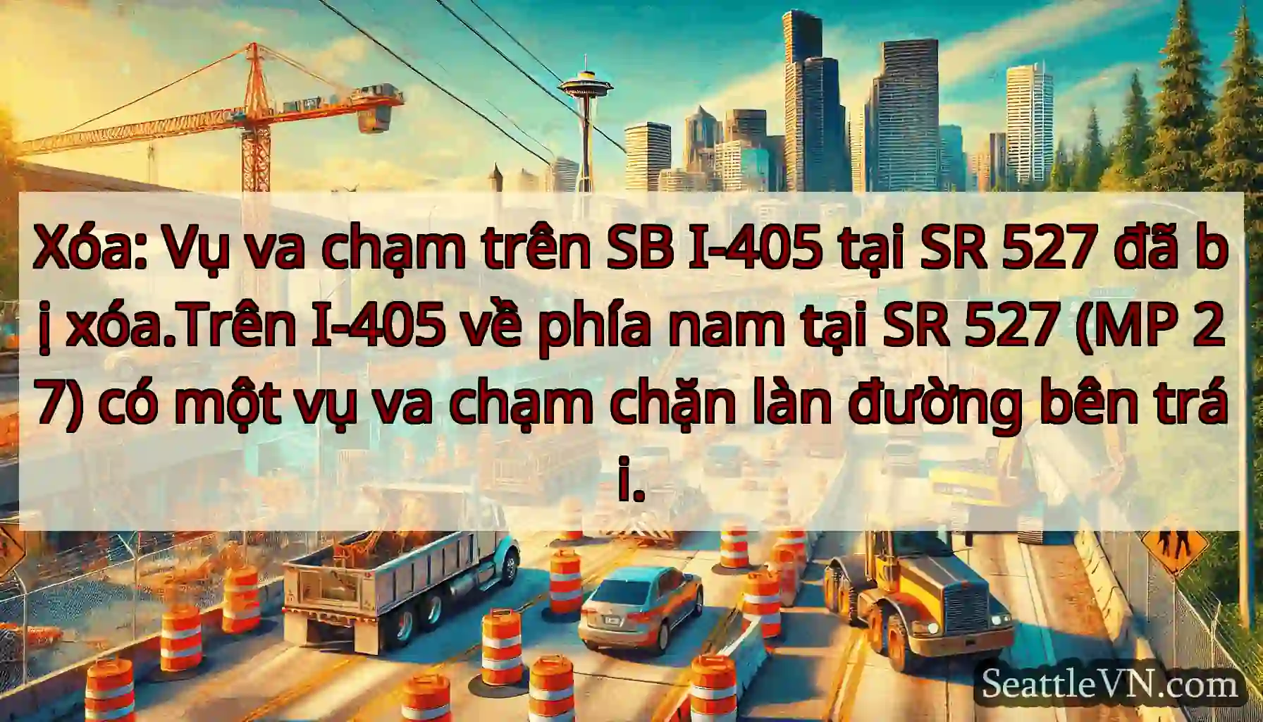 Xóa: Vụ va chạm trên SB I-405 tại SR 527 đã bị