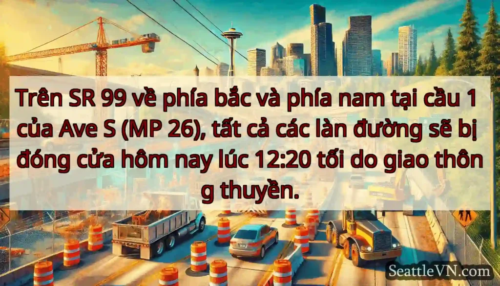 Trên SR 99 về phía bắc và phía nam tại cầu 1 của