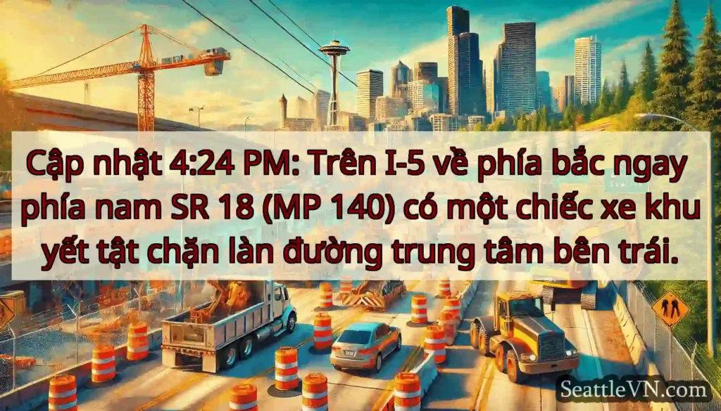 Cập nhật 4:24 PM: Trên I-5 về phía bắc ngay phía