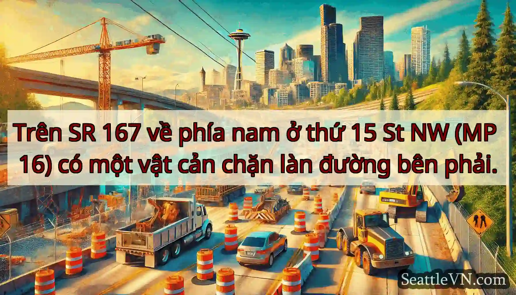 Trên SR 167 về phía nam ở thứ 15 St NW (MP 16) có