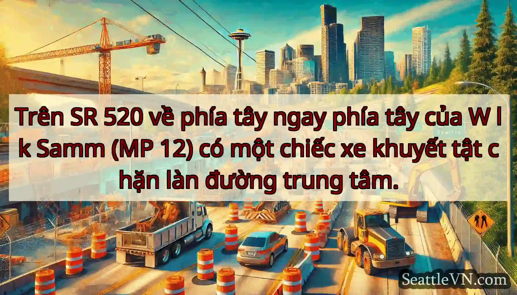 Trên SR 520 về phía tây ngay phía tây của W lk