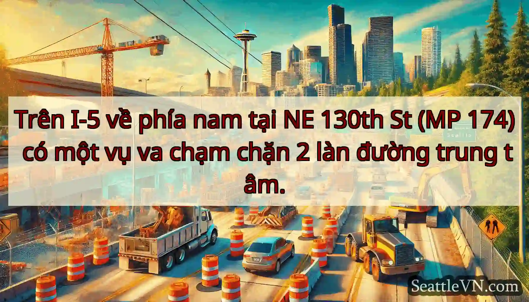 Trên I-5 về phía nam tại NE 130th St (MP 174) có