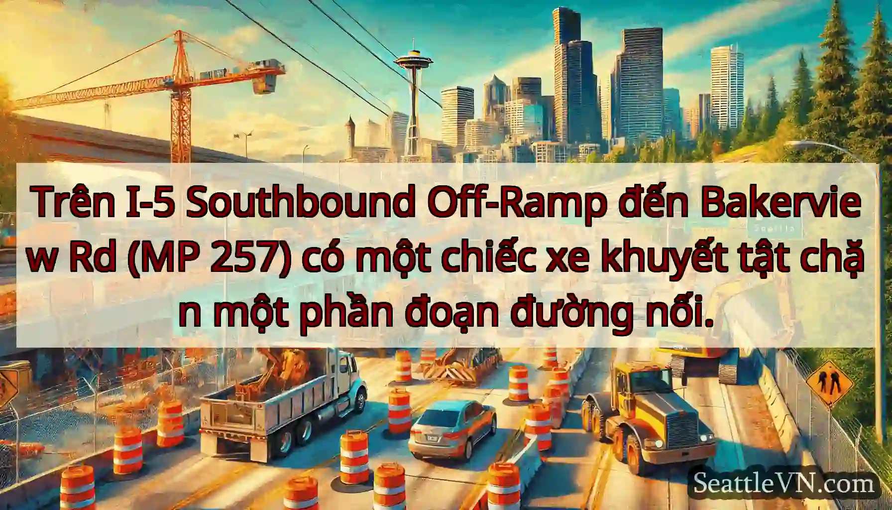 Trên I-5 Southbound Off-Ramp đến Bakerview Rd (MP