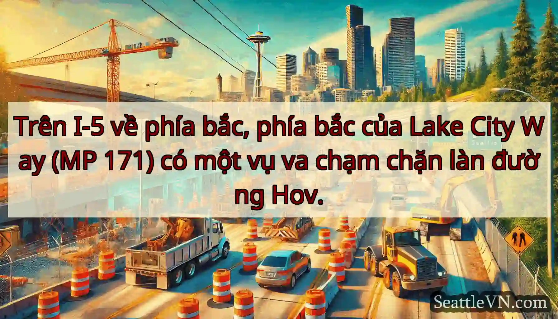 Trên I-5 về phía bắc, phía bắc của Lake City Way