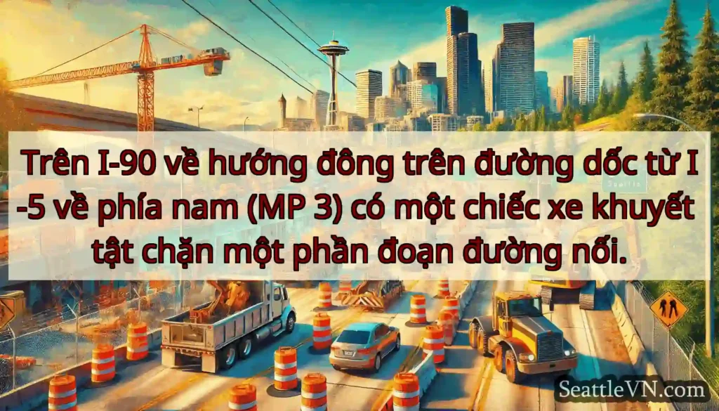 Trên I-90 về hướng đông trên đường dốc từ I-5 về