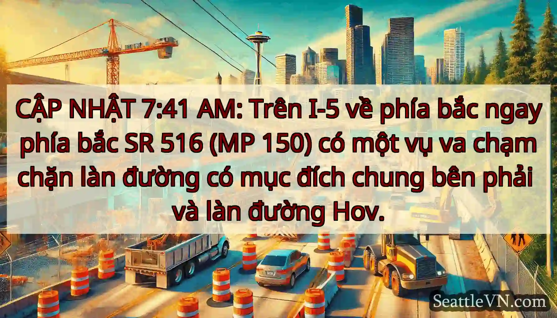 CẬP NHẬT 7:41 AM: Trên I-5 về phía bắc ngay phía