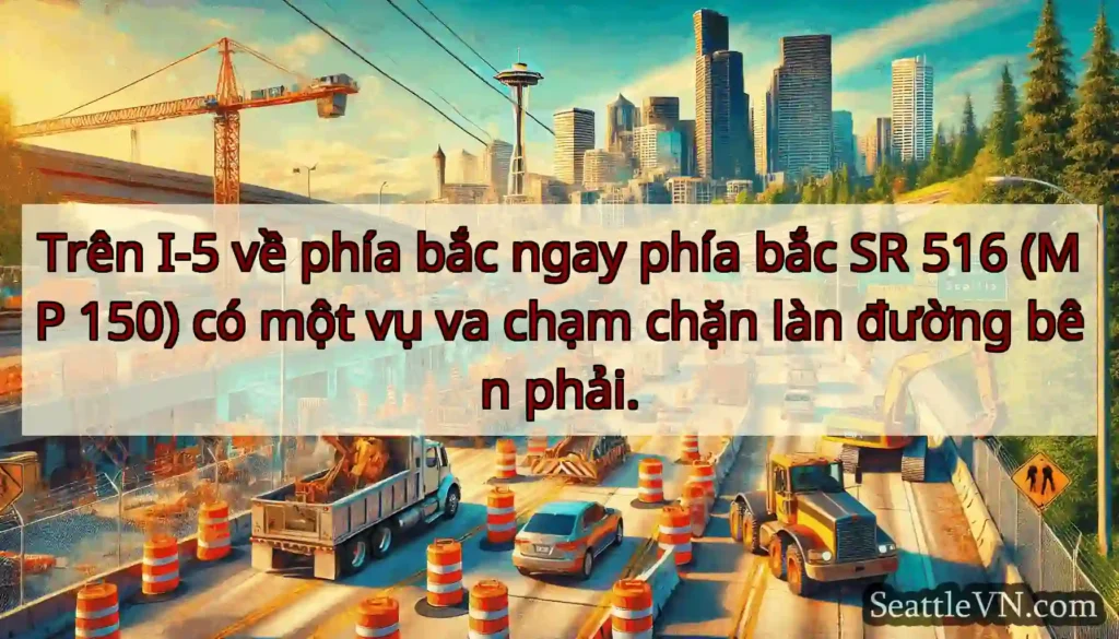 Trên I-5 về phía bắc ngay phía bắc SR 516 (MP