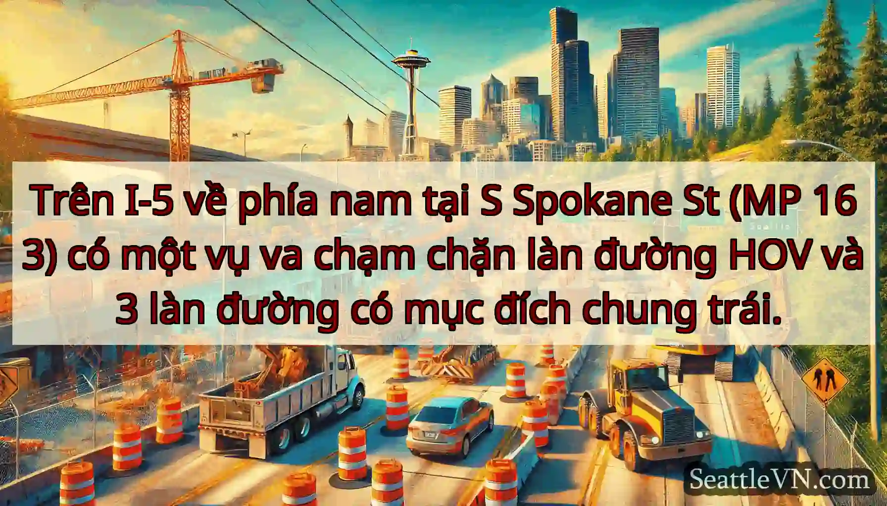 Trên I-5 về phía nam tại S Spokane St (MP 163) có
