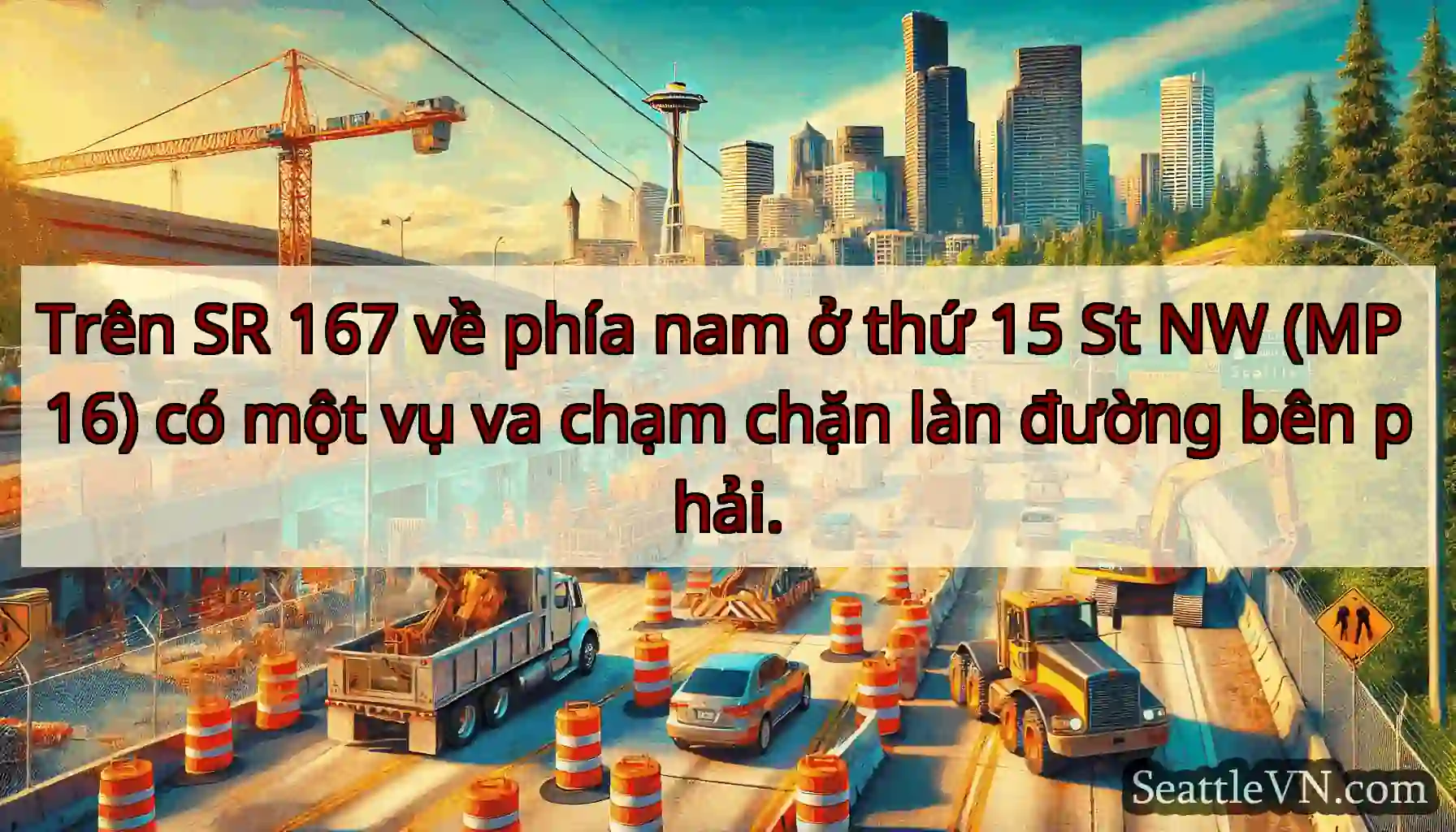 Trên SR 167 về phía nam ở thứ 15 St NW (MP 16) có